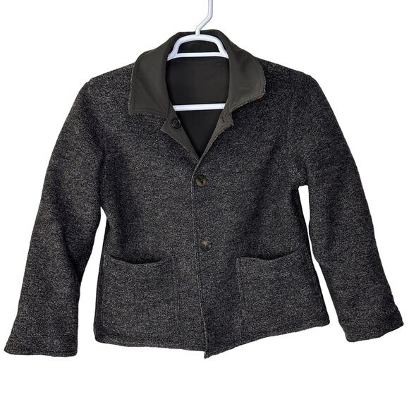 J. Jill Jackets & Blazers - J. Jill Women's Small Petite Jacket Wool Reversible Brown Button Up Teddy